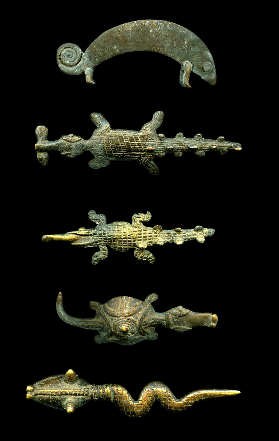 Burkina Faso, Chamäleon, Krokodile, Schlange, Bronzen der Lobi