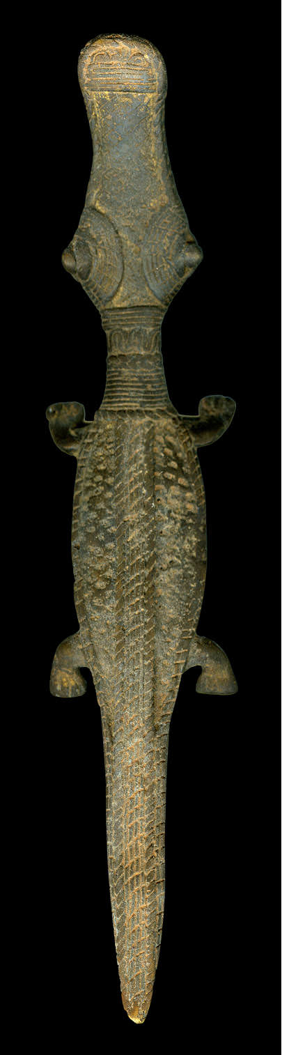 Burkina Faso, Bronze-Krokodil der Lobi