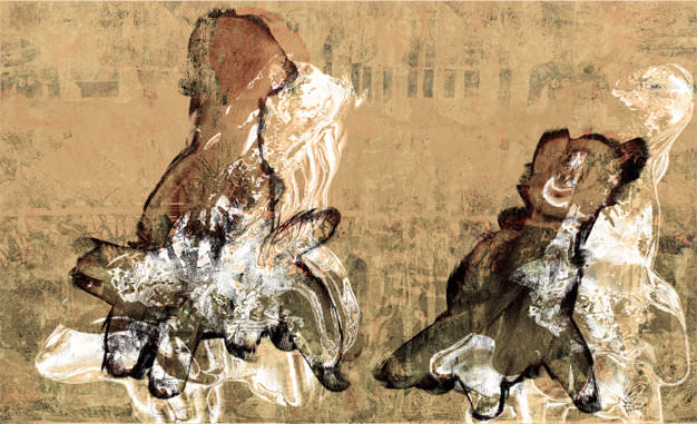 „Sao cavaliers“, Pigmentdruck, Leinwand auf Holzmalgrund, 50 x 30cm